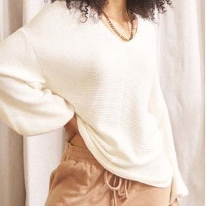 ***Anthropologie 1. STATE | Antique White Bishop sleeve sweater***